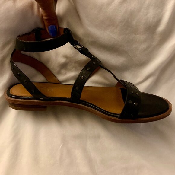 Excellent Condition, SZ 7, Franco Sarto Madalaina Studded Leather Sandals - Picture 3 of 5